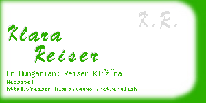 klara reiser business card